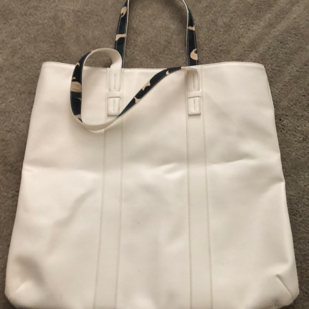 Zara Men's white leather tote